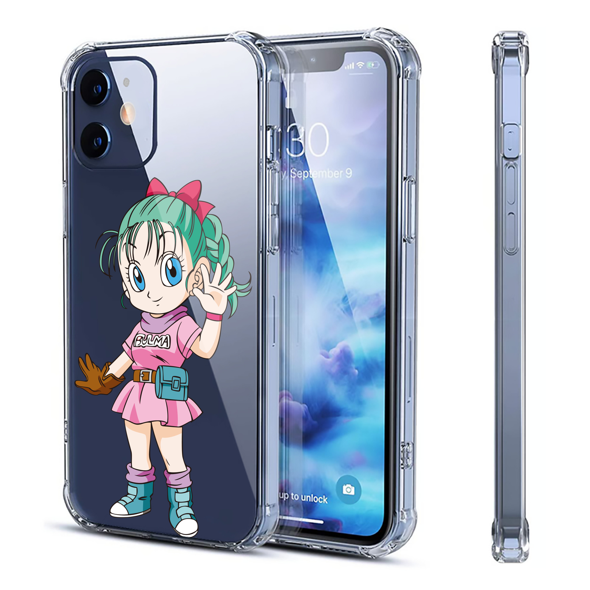 （画像用） ドラゴンボール ブルマ DRAGON BALL Bulma 【iPhone 12シリーズ対応】透明スマホケース（クリアソフトケース）